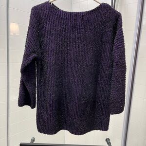 Ruby Rd. Deep Purple Knit Sweater